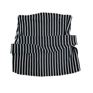 Express Womens Black White Striped Strapless Tube Top with Waist Tie Small
